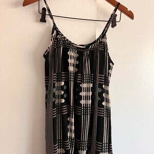 Tucker Black Pattern Silk Tank